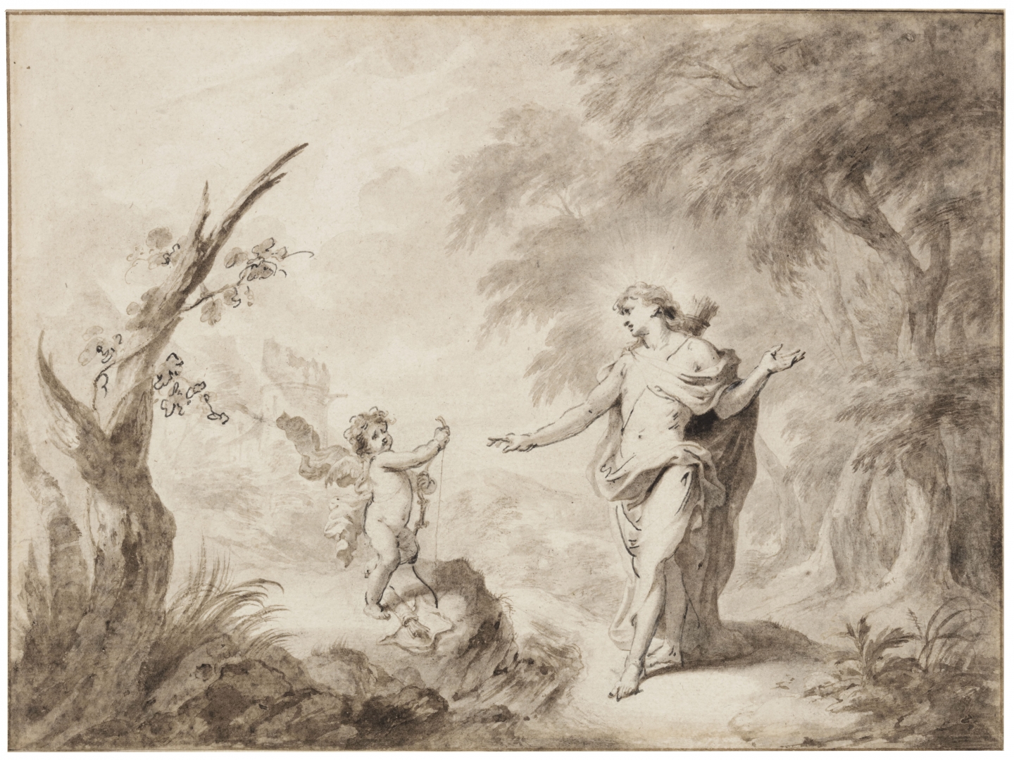 Godfried Maes (Antwerp 1649-1700 Antwerp) Apollo and Cupid (Ovid, Metamorphoses, I, 452)