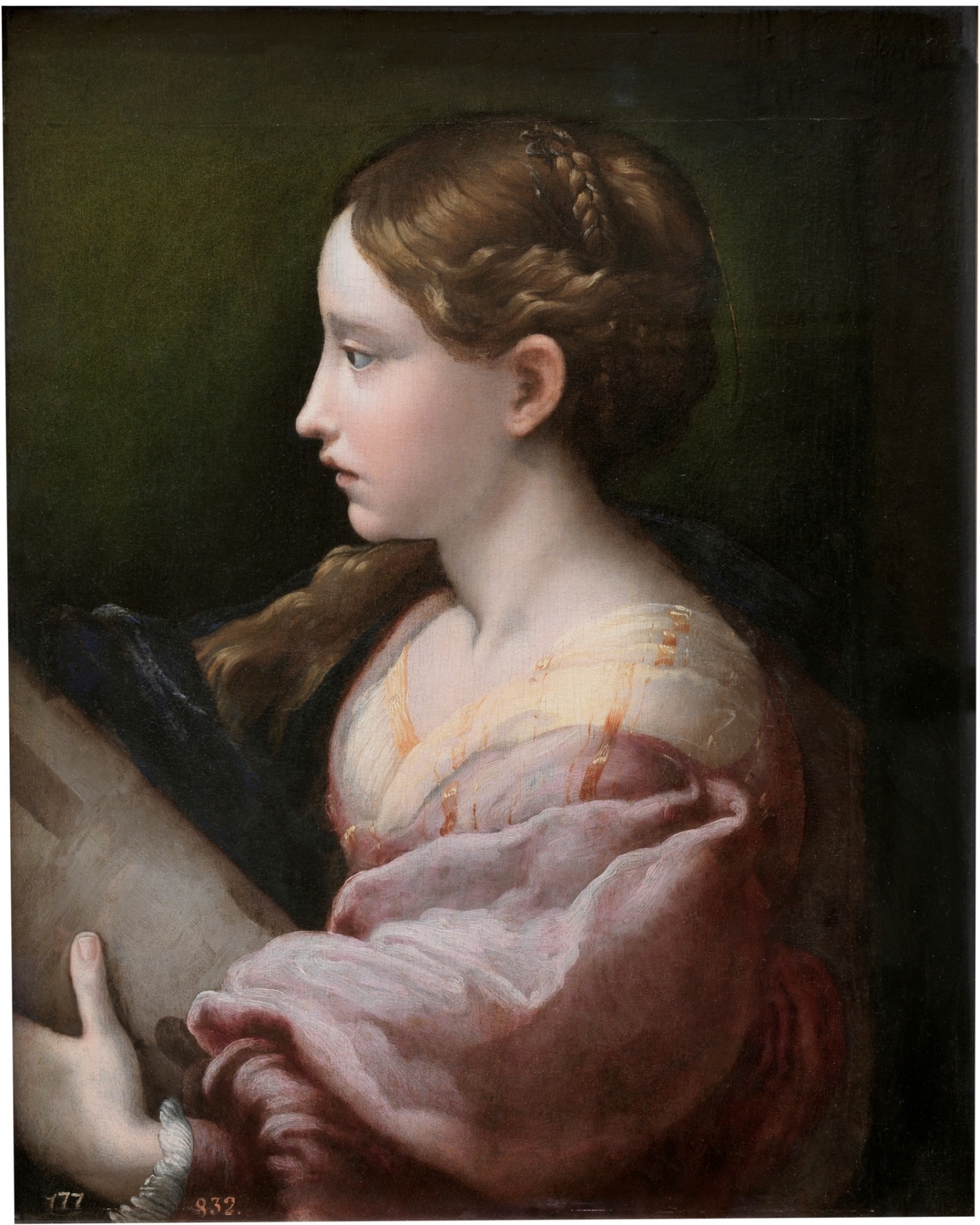 Jan de Bisschop (Amsterdam 1628-1671 The Hague) Saint Barbara (after Parmigianino)