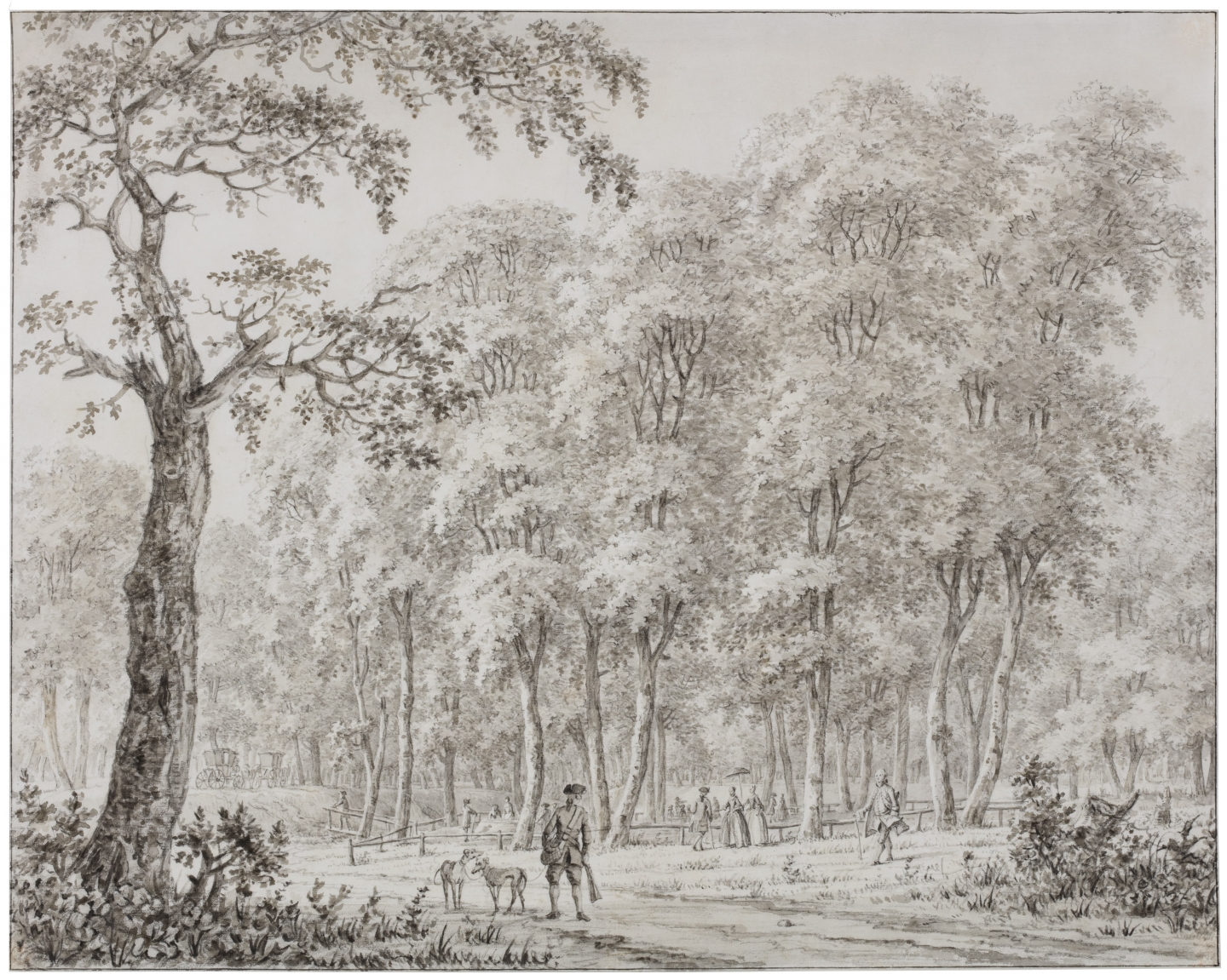 Johann Edler Goll van Franckenstein (Frankfurt am Main 1722-1785 Velsen-Zuid) Elegant company after a hunting party