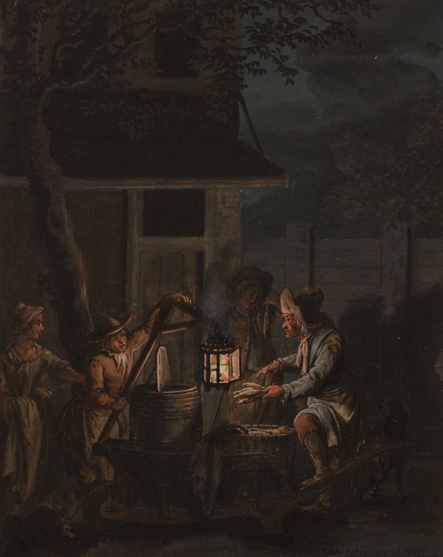 Pieter Barbiers I (Amsterdam, 1717-1780) A herring seller by night