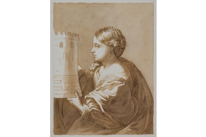 Jan de Bisschop (Amsterdam 1628-1671 The Hague) Saint Barbara (after Parmigianino)