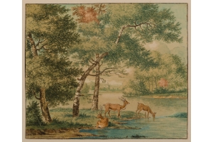 Josua de Grave (Amsterdam, 1643-The Hague, 1712) A forest with resting deer (1708)