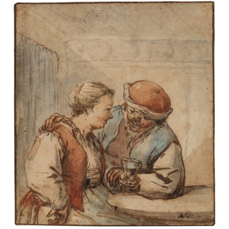 Adriaen Jansz. van Ostade (Haarlem 1610 – 1685 Haarlem) A drinking couple