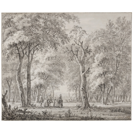 Johann Edler Goll van Franckenstein (Frankfurt an Main 1722-1785 Velsen-Zuid) Elegant company in a wood