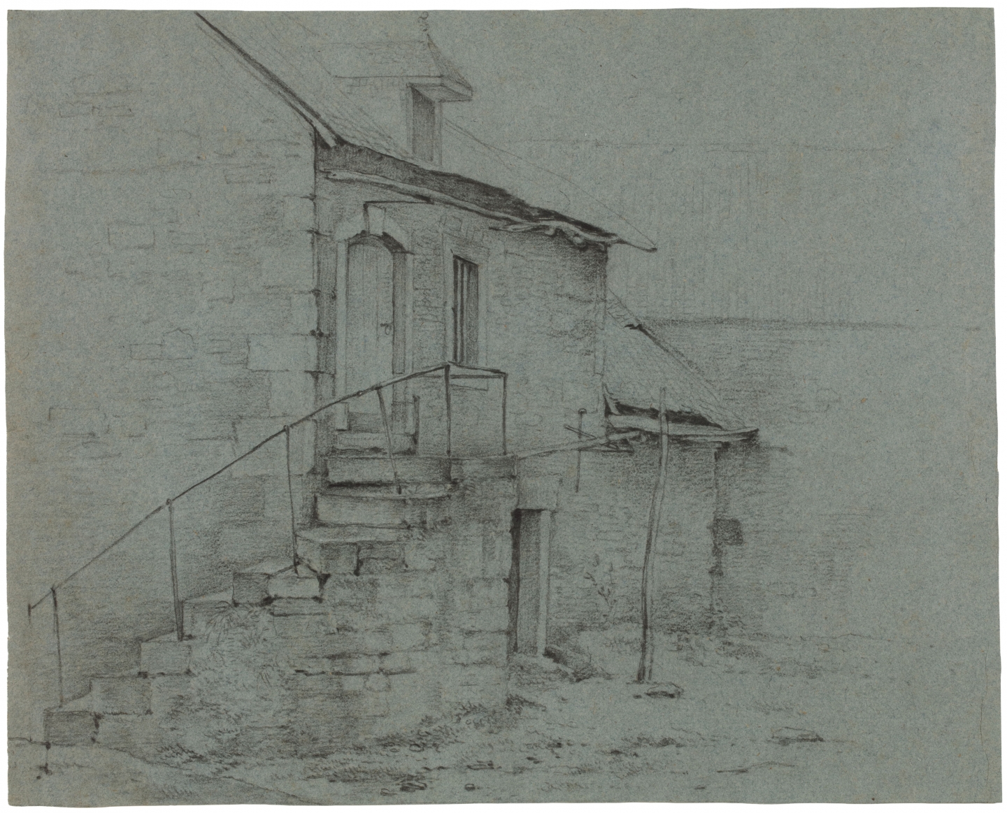 Abraham Johannes Ruytenschildt (Amsterdam 1778-1841 Amsterdam) Flight of stairs to a building
