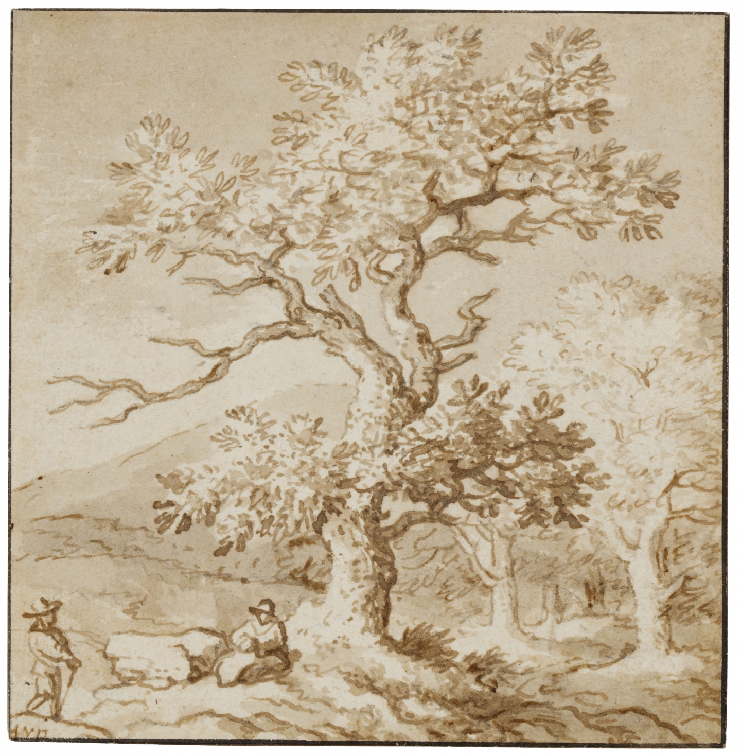Allart van Everdingen (Alkmaar 1621-1675 Amsterdam) A Landscape with a Figure resting near a Tree