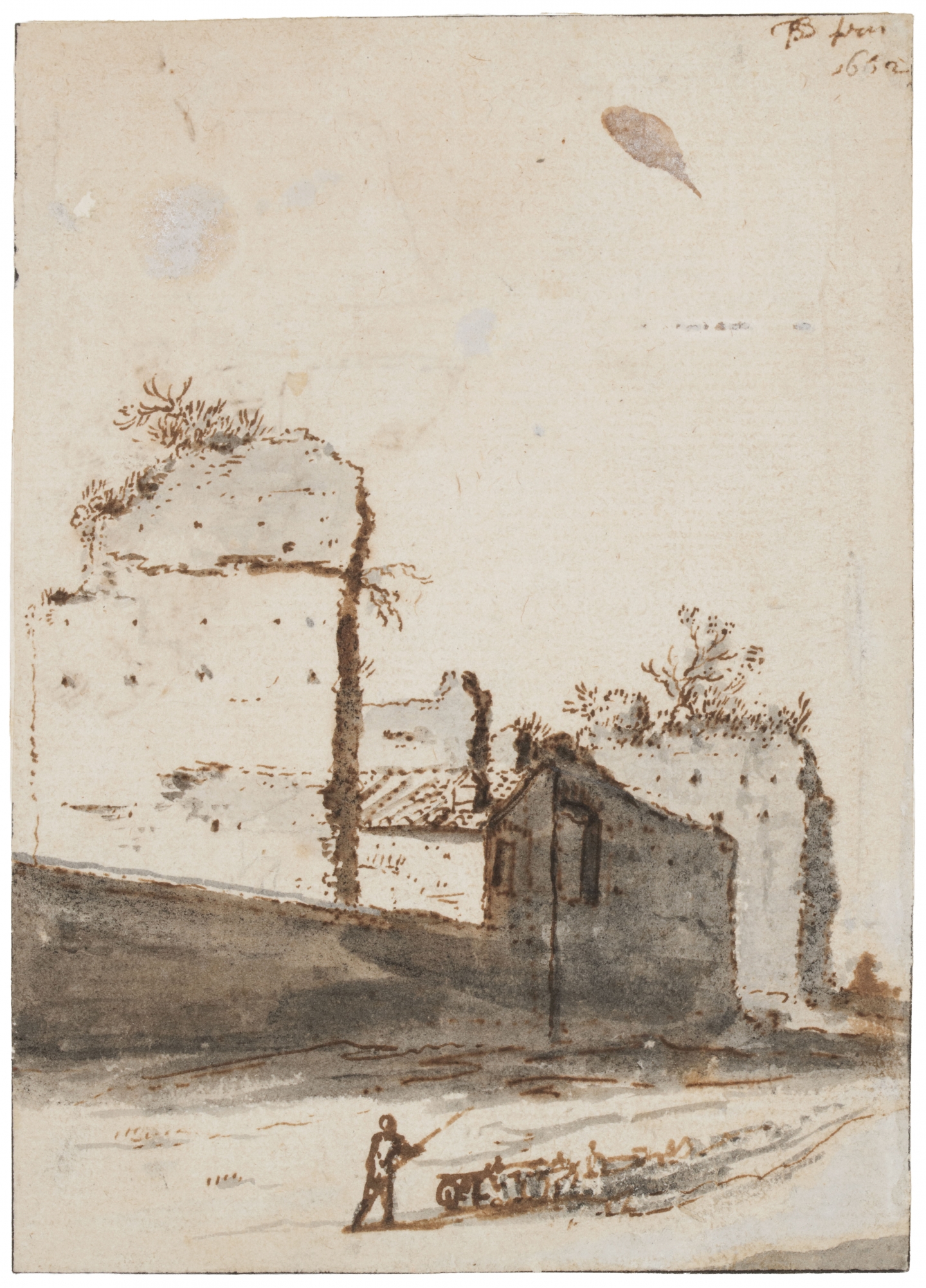 Bartholomeus Breenbergh (Deventer 1598-1657 Amsterdam) Landscape with an italian ruin