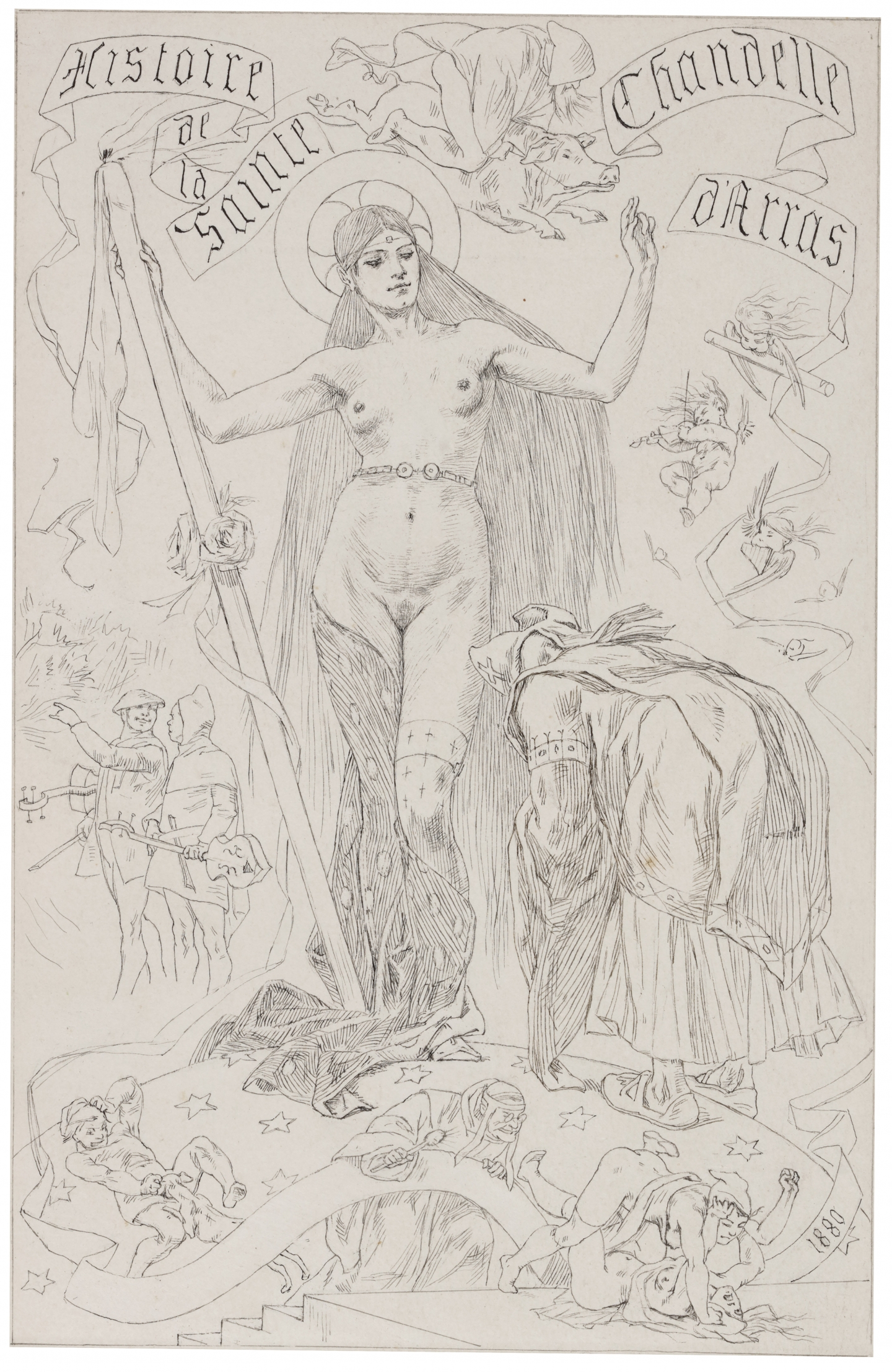 Félicien Rops (Namur 1833-1898 Essonnes) Histoire de la Sainte Chandelle d'Arras