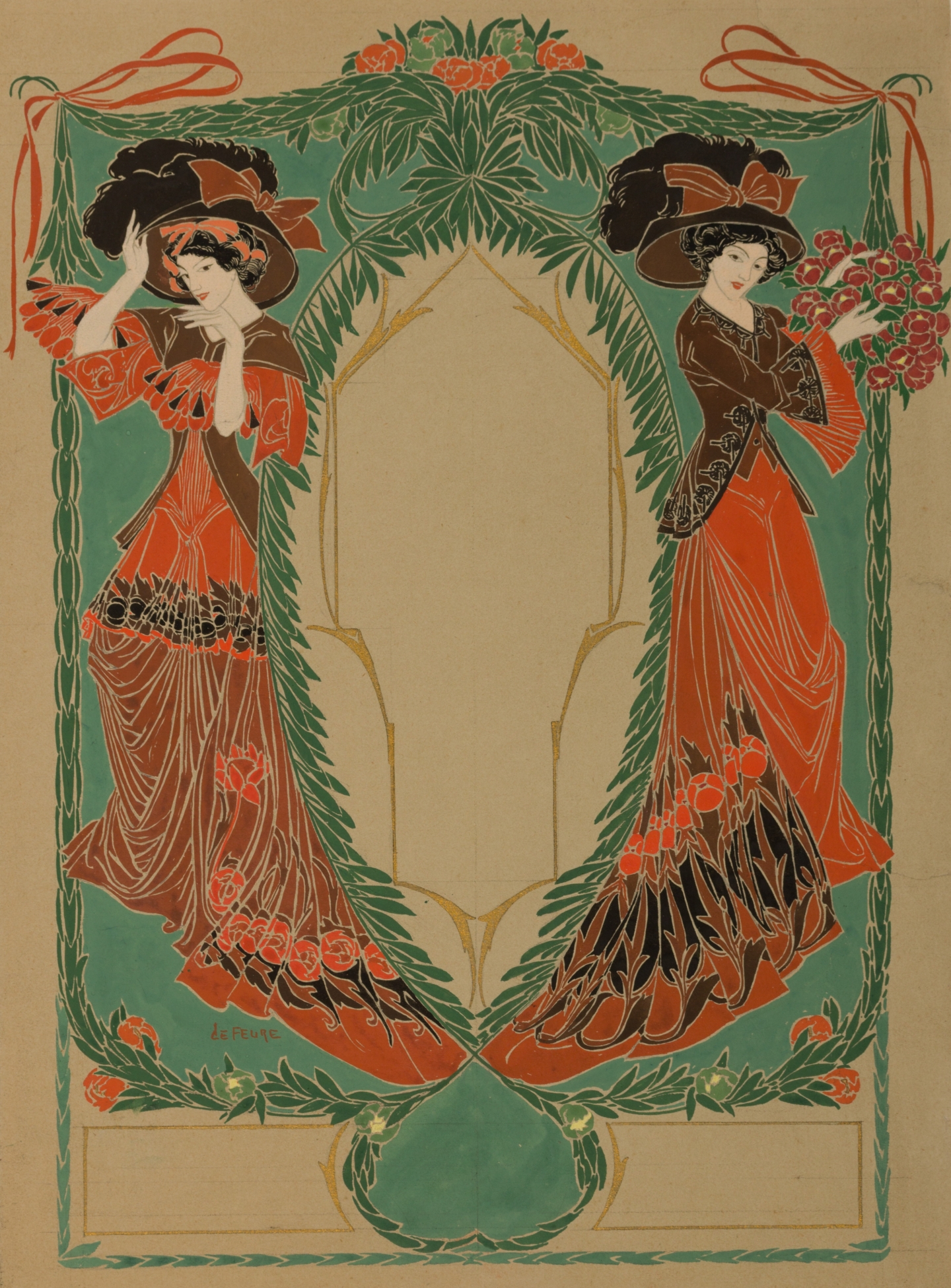 Georges De Feure (Paris, 1868-1943 Paris) Deux élégantes