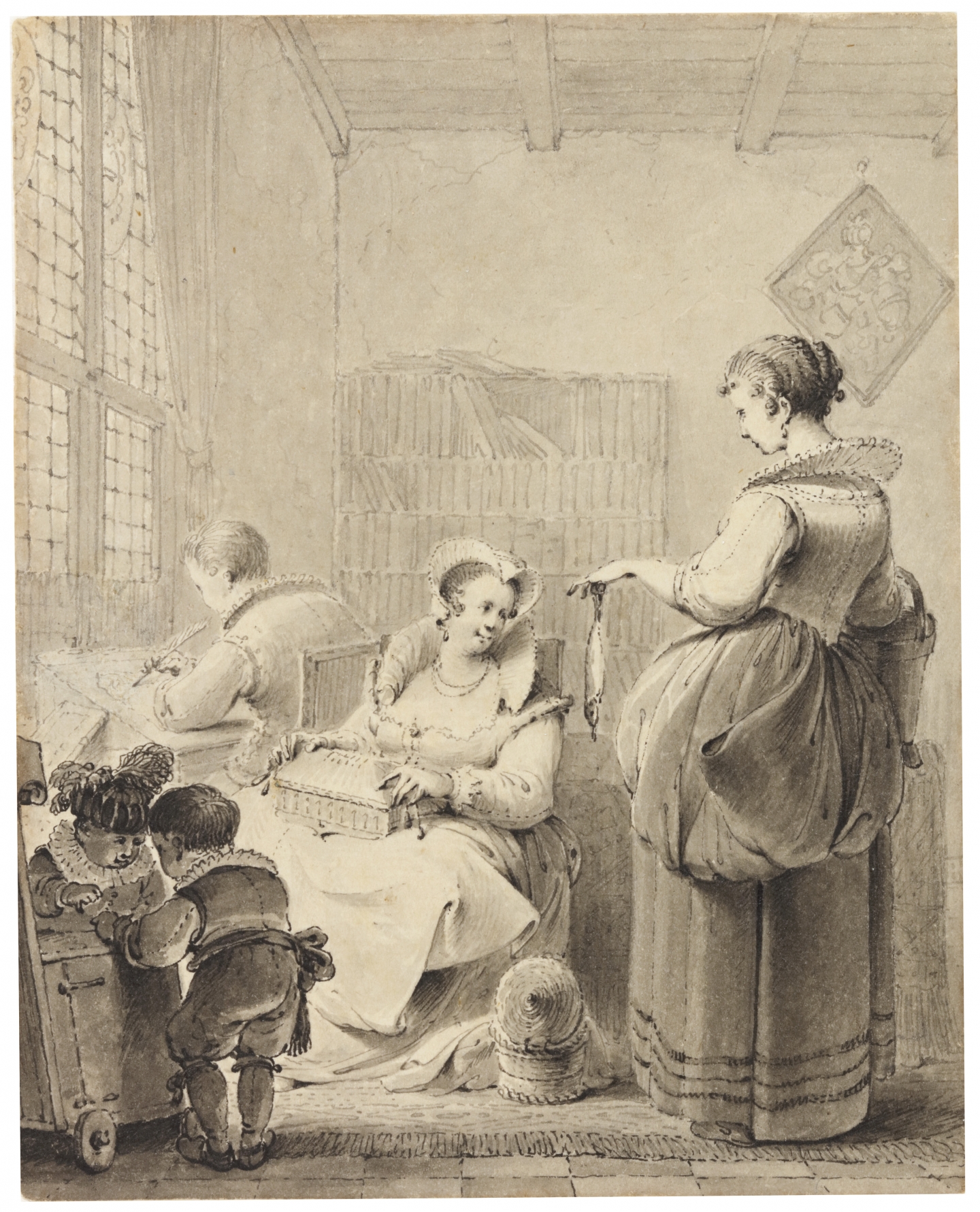 Hendrik Meijer (Amsterdam 1744-1793 London) Family in an interior