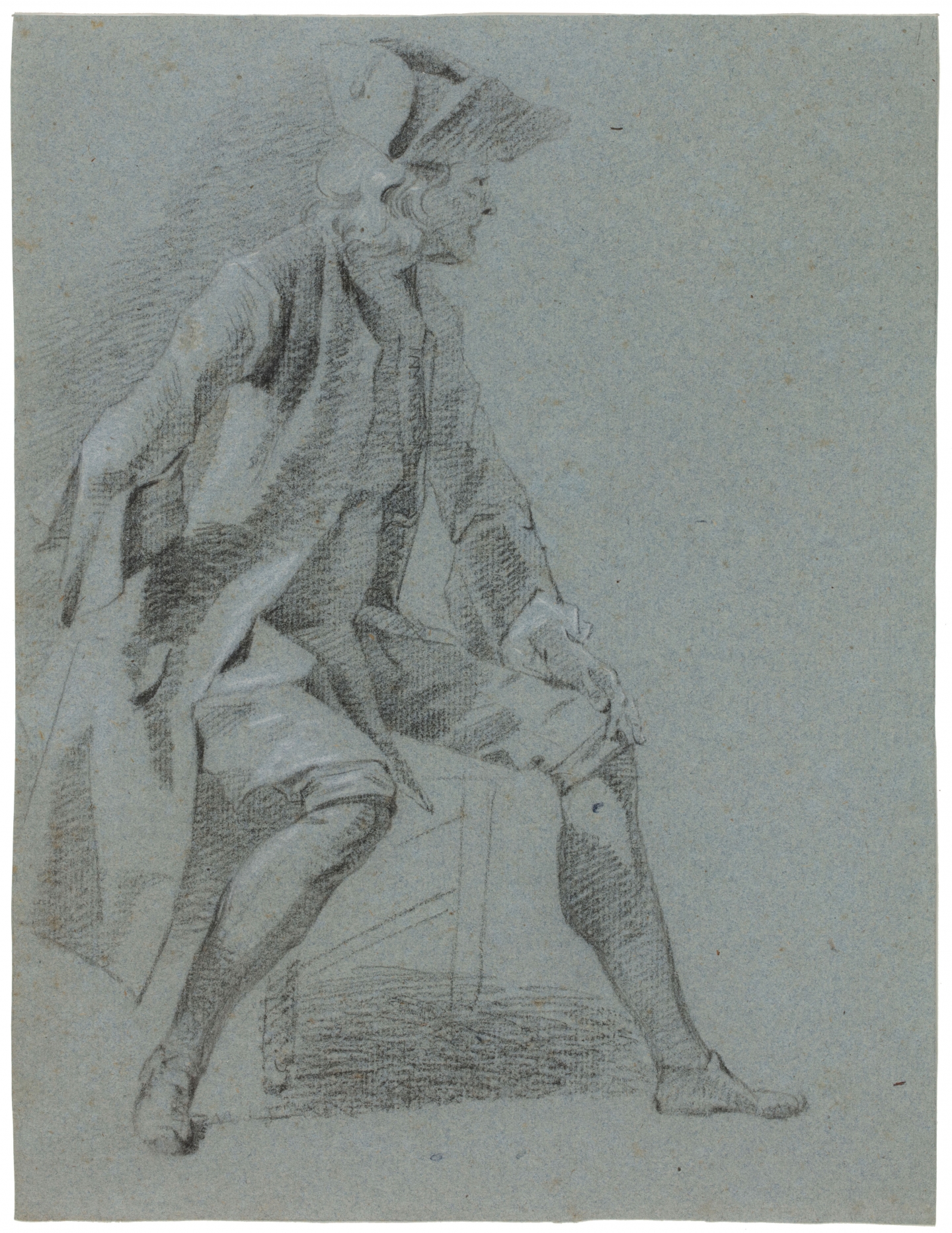 Hendrik Pothoven (Amsterdam 1725-1807 Amsterdam) Study of a seated man wearing a tricorne