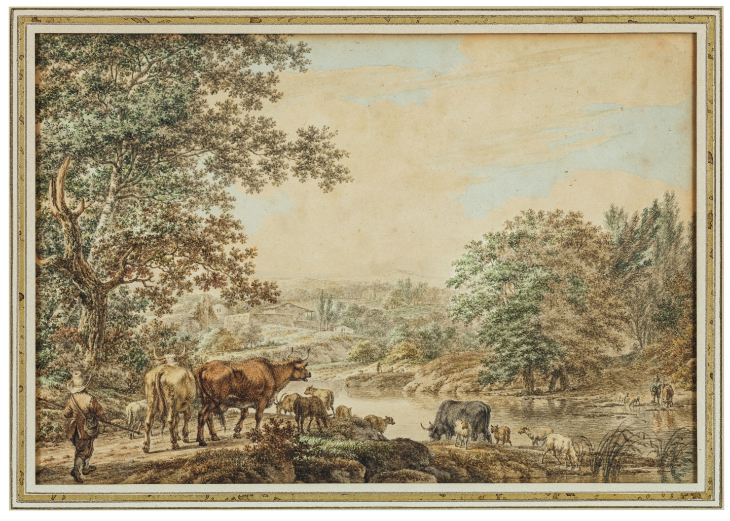 Jacob Cats (Altona 1741-1799 Amsterdam) Two shepherds with cattle