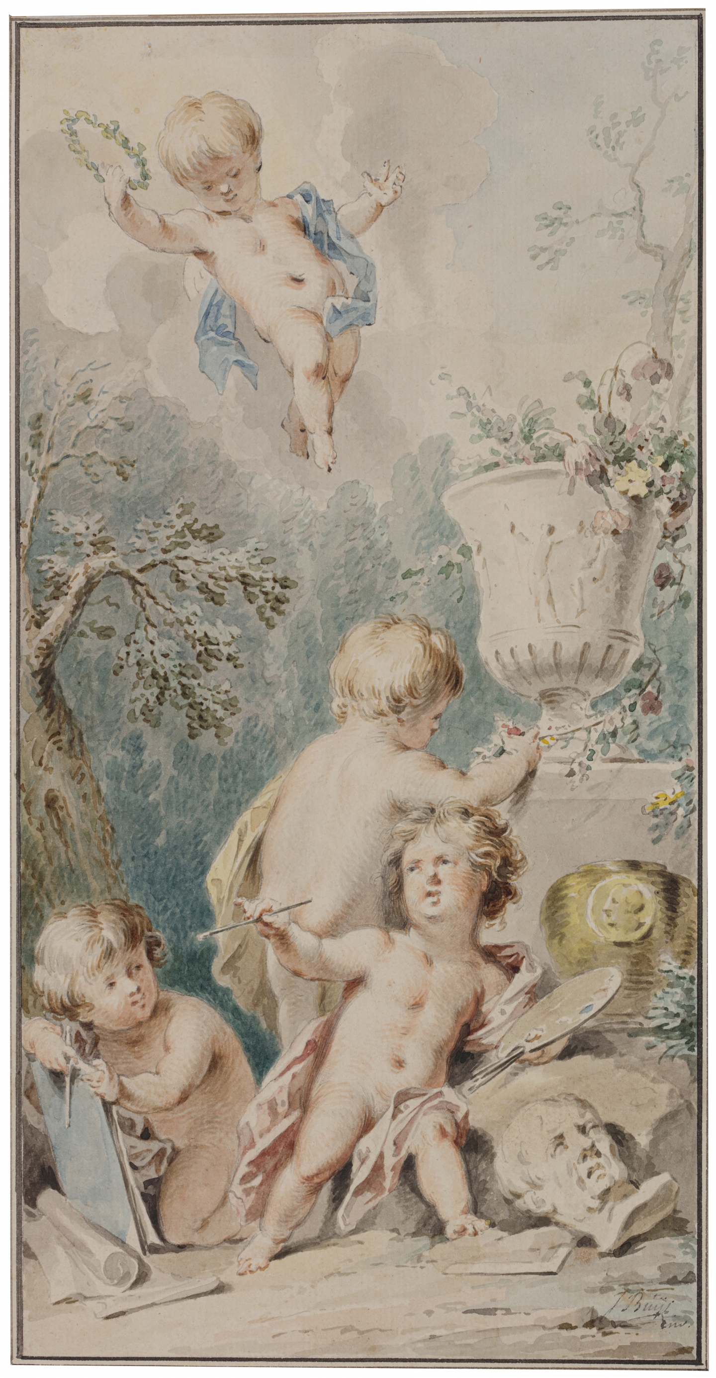 Jacobus Buys (Amsterdam 1724-1801 Amsterdam) Allegory on the Art of Drawing and Painting