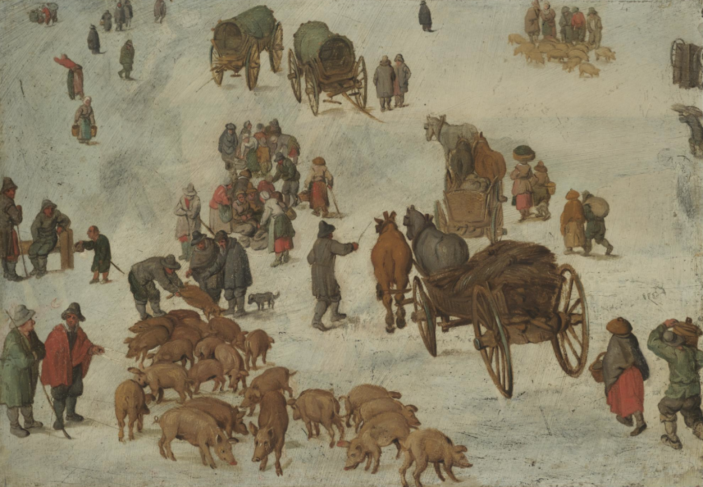 Jan Brueghel the Younger (Antwerp, 1601 - 1678) Studies of a pig market