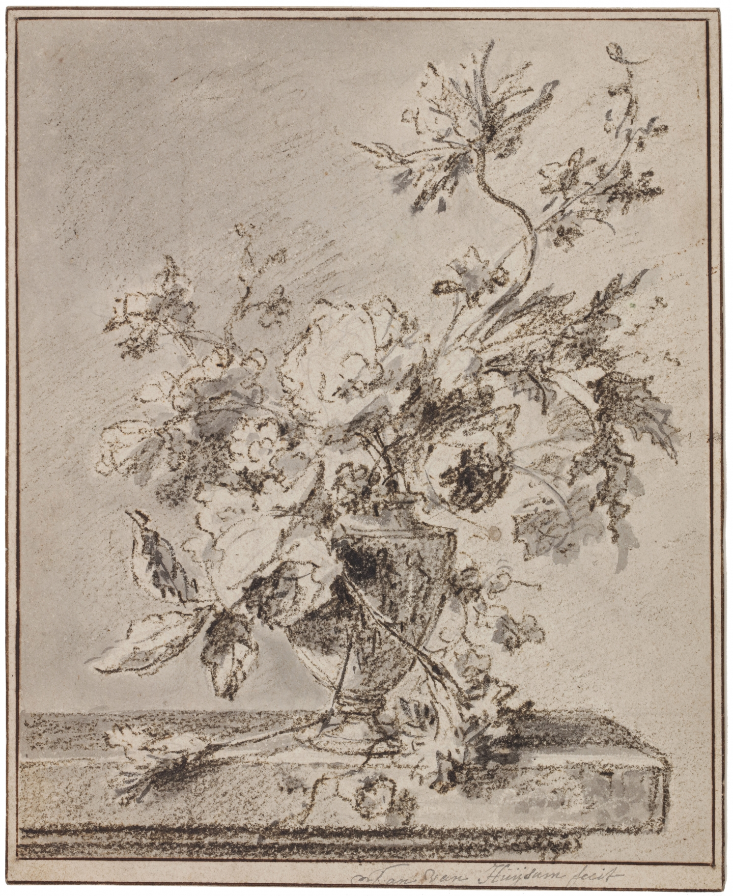 Jan van Huysum (Amsterdam 1682-1749 Amsterdam) Flowers in an urn on a plinth