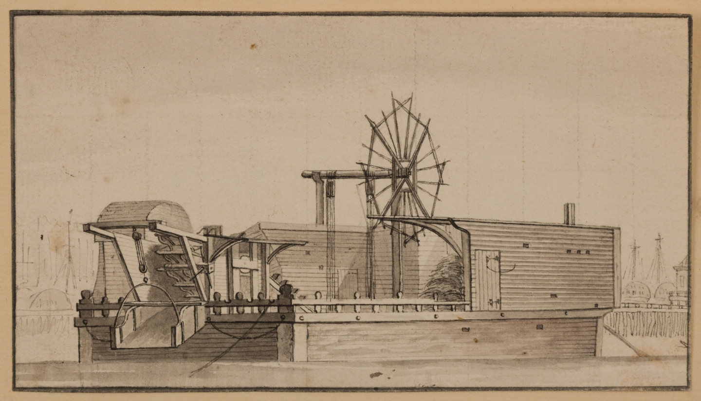 Paulus van Liender (Utrecht, 1731-Harlem, 1797) (attr. to) The small mud mill from Amsterdam