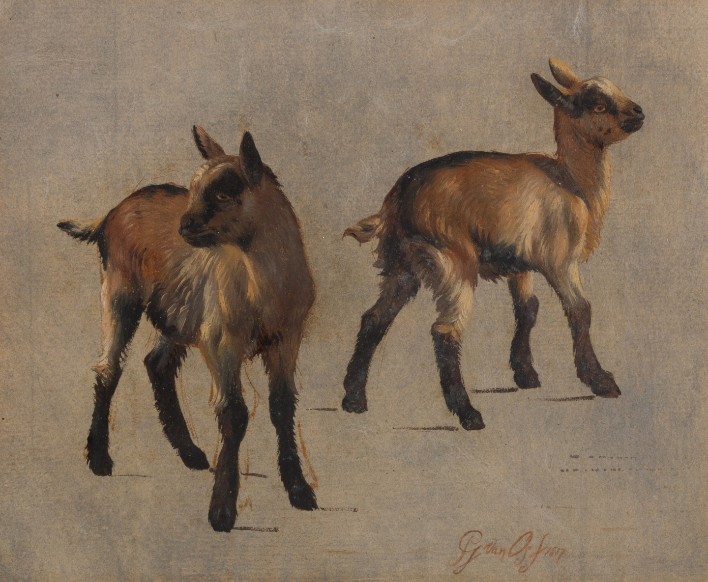 Pieter Gerardus van Os (The Hague 1776-1839 The Hague) Studies of young goats