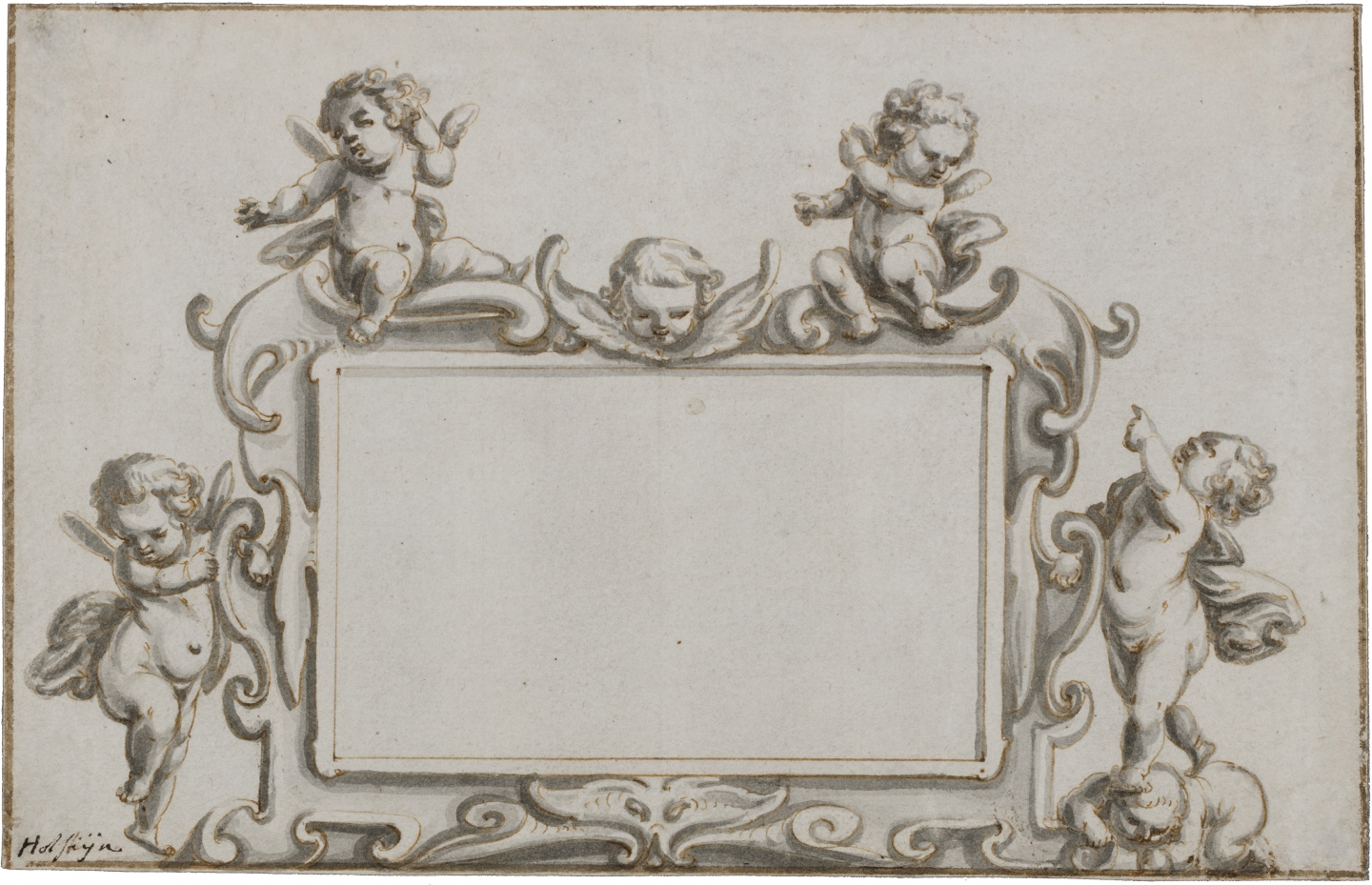 Pieter Jansz. (Amsterdam, 1602-1672 Amsterdam) Design for a cartouche engraving