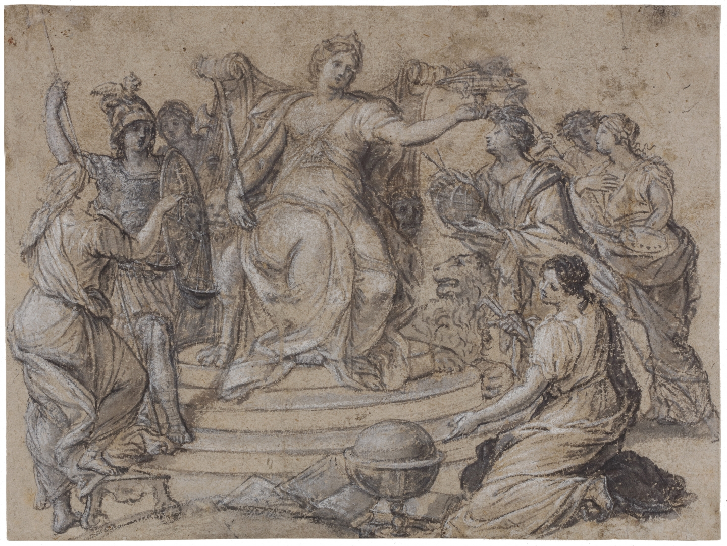 Theodoor van Thulden (Den Bosch 1606-1669) Apollo and the muses