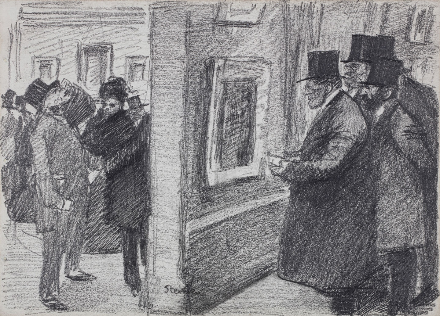 Théophile-Alexandre Steinlen (Lausanne 1859-1923 Paris) Vernissage (c.1894)