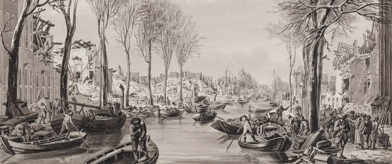 The ruins at the Steenschuur, Leiden, after the gunpowder disaster of 12 January 1807