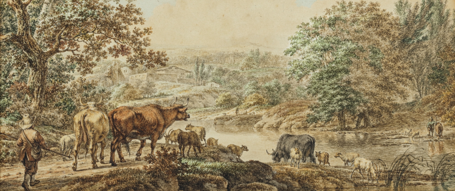 Two shepherds with cattle