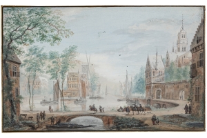Abraham Rademaker (Lisse 1676-1735 Haarlem) Pendant set of two arcadian landscapes