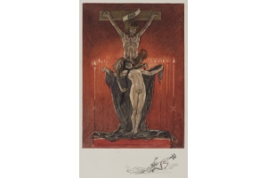 Félicien Rops (Namur 1833-1898 Essonnes) Le Calvaire (proof impression with remarque)