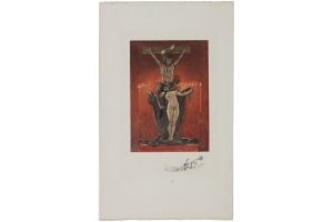 Félicien Rops (Namur 1833-1898 Essonnes) Le Calvaire (proof impression with remarque)