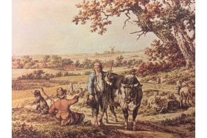 Jacob Cats (Altona 1741-1799 Amsterdam) Two shepherds with a flock of sheep and a bull