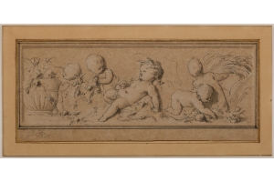 Jacob de Wit (Amsterdam, 1695-1754) Allegory of spring and summer and allegory of the five senses (Two designs for the countryhouse of Jan Hüdde Dedel (Amsterdam, 1702-The Hague, 1777), mayor of The Hague)