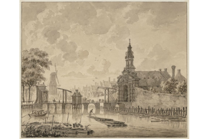 Johann Goll van Franckenstein (Frankfurt an Main, 1722-Velsen, 1785) Muiderpoort of Amsterdam, seen from The Schans, 1765