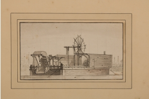 Paulus van Liender (Utrecht, 1731-Harlem, 1797) (attr. to) The small mud mill from Amsterdam