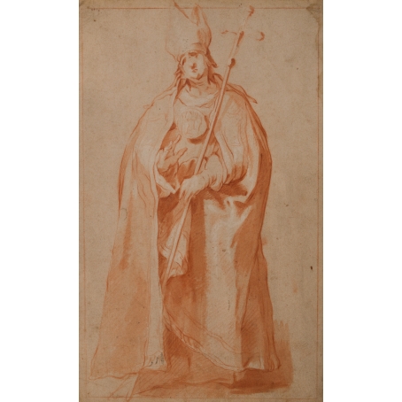 Abraham Bloemaert (Gorinchem, 1564-Utrecht, 1651) Study of a standing bishop