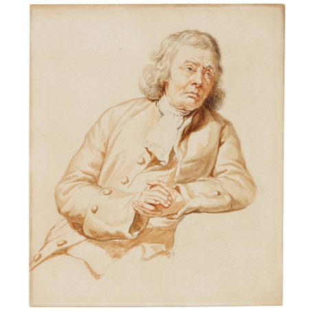 Abraham van Strij (Dordrecht 1753-1826 Dordrecht) Half-length portrait of a gentleman, his hands clasped