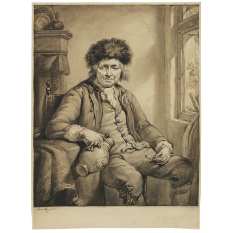 Abraham van Strij (Dordrecht 1753-1826 Dordrecht) The tipsy smoker (A Trompe l'oeil)