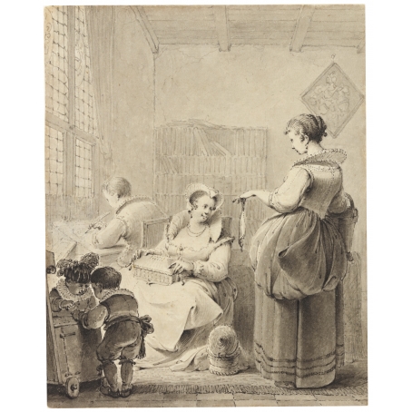Hendrik Meijer (Amsterdam 1744-1793 London) Family in an interior