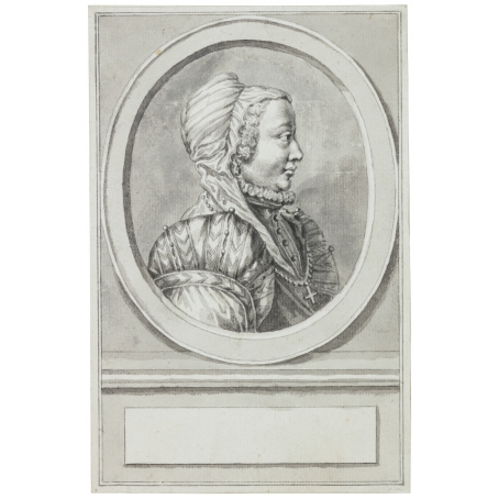 Hendrik Pothoven (Amsterdam 1725/28-1807 Amsterdam) Portrait of Margaretha van Parma (after Crispijn van den Queborn after Nicolaes de Bruyn)