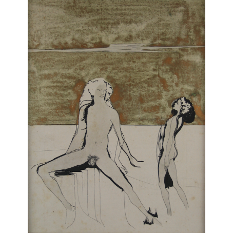Karel Henri (Carel) de Nerée tot Babberich (Zevenaar, 1880 - Todtmoos, 1909). Nude couple in an illusionary landscape
