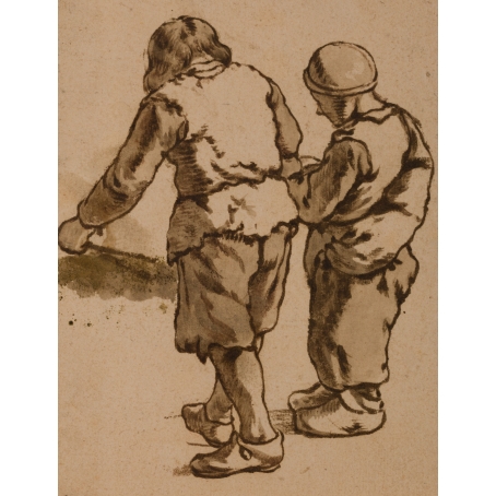 Karel Dujardin (Amsterdam 1626-1678 Venice) Two boys making music