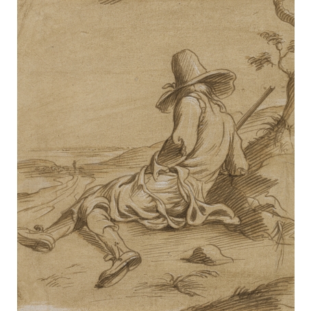 L. Brakelman (c.1660-after 1718) A reclining hunter