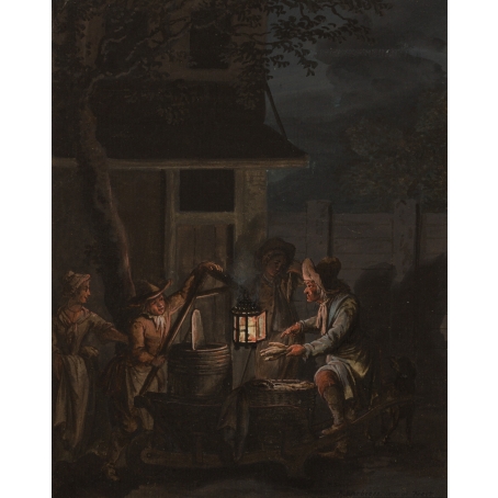 Pieter Barbiers I (Amsterdam, 1717-1780) A herring seller by night