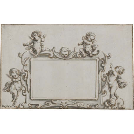 Pieter Jansz. (Amsterdam, 1602-1672 Amsterdam) Design for a cartouche engraving