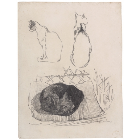 Théophile-Alexandre Steinlen (Lausanne 1859-1923 Paris) Three cats