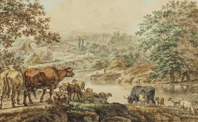 Two shepherds with cattle