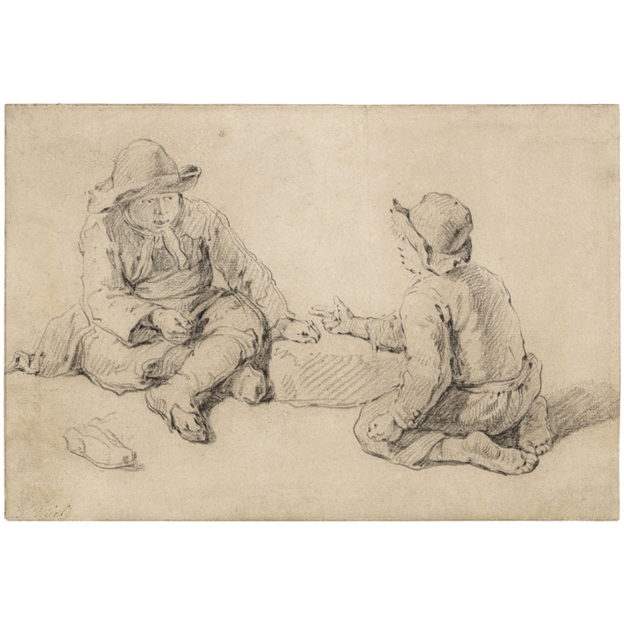 Jan Miel (Beveren 1599-1664 Turin) Two boys playing morra or micatio